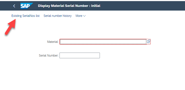S/4 Hana Display Material Serial Number App shows Dump