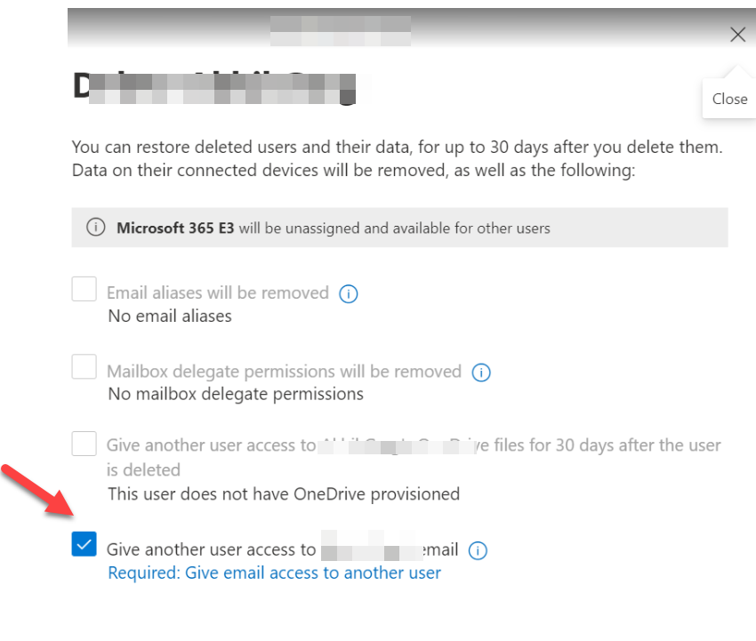 Removing former employee O365