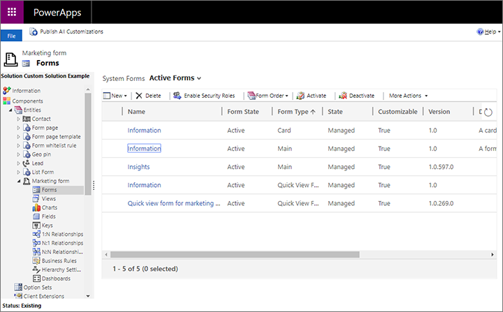 Form for Dynamics 365 Moving Customizations